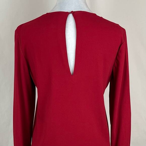 Theory Candy Apple Red Ruffled Party Date Night Dress NWOT Size 4 - Picture 8 of 14